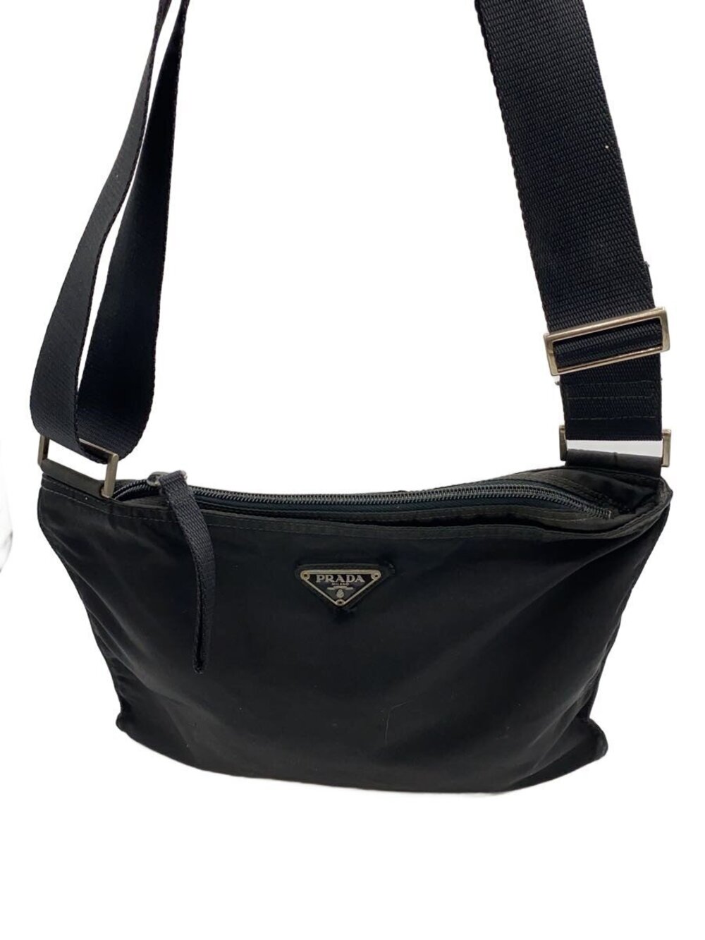 Prada Tessuto Saffiano Leather Shoulder Bag Black